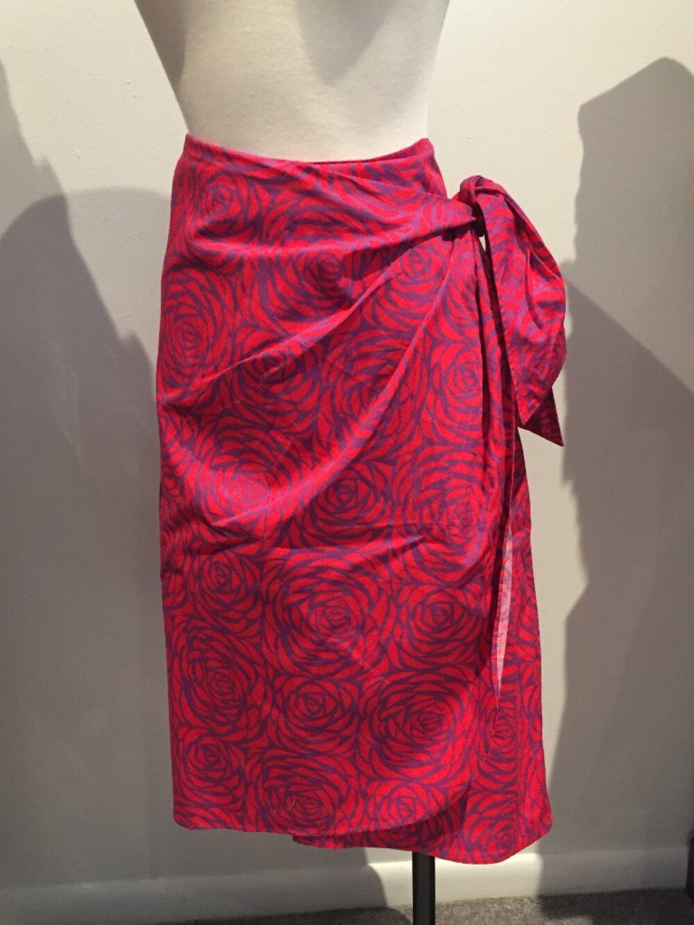 Boden Rose Print Faux Sarong Pencil Skirt Size US 16L